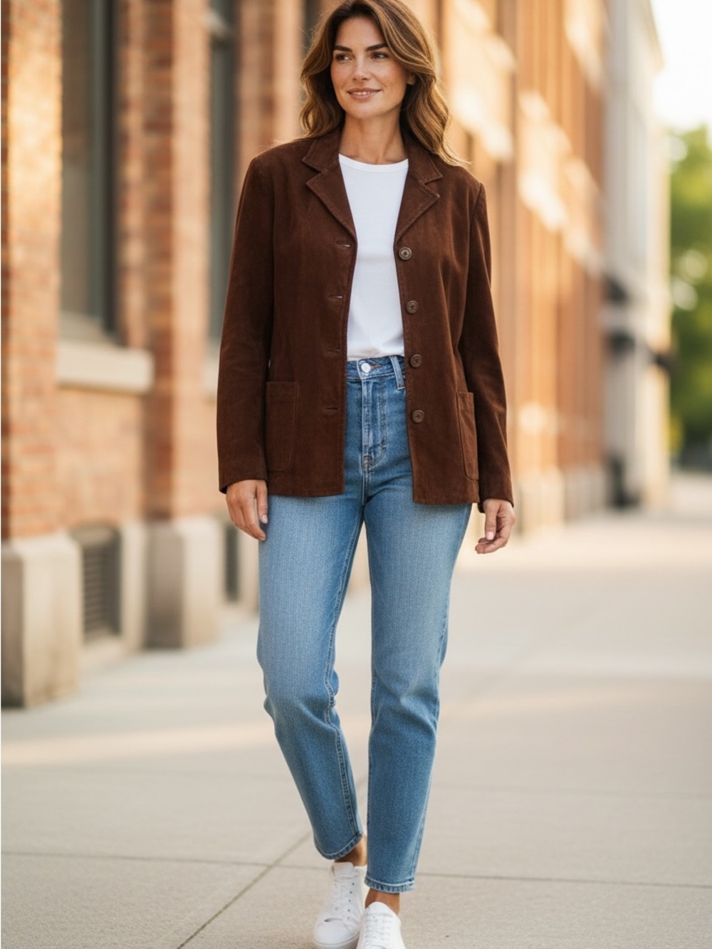 Middlebrook Park Vintage Women's Chocolate Brown Suede Blazer Jacket!
